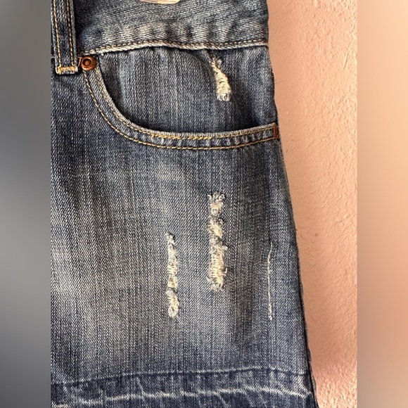 Blue Jean mini skirt size small with rough hem - Picture 6 of 7